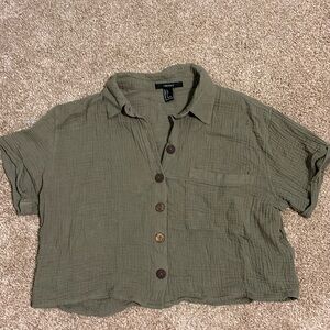 Forever 21 green crop top size small